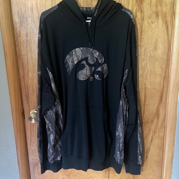 Authentic Other - Authentic Iowa Hawkeyes Men’s Hoodie Black and Camo Size 2XL